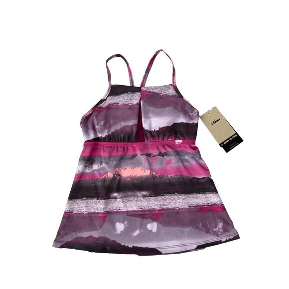 Nike NESSC311 Adventure Strappy Crossback Tankini Swim Top Sangria ( XS ) - Picture 4 of 5